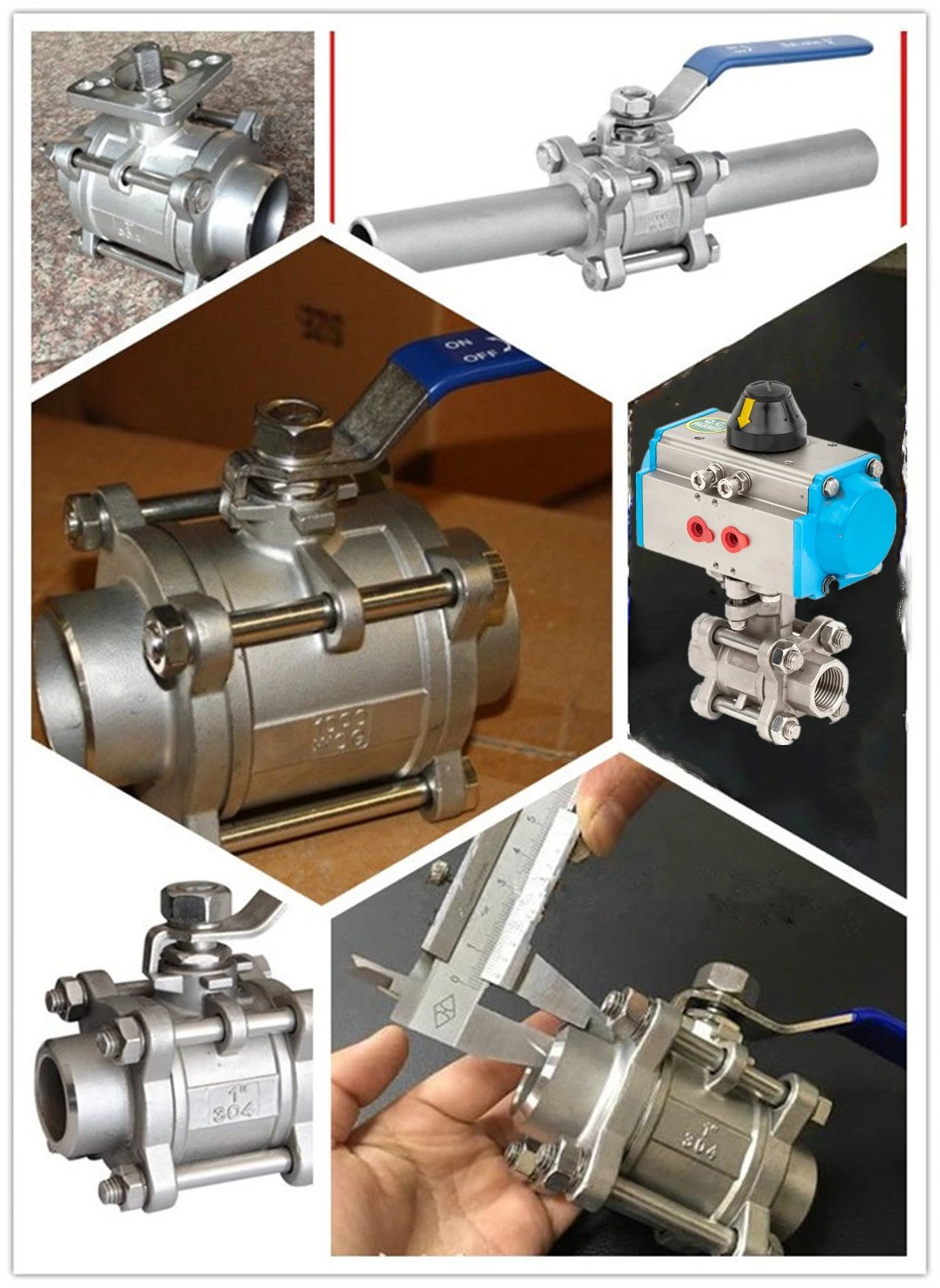 Sanitary Extended Welding 3PC Ball Valve with Locking Handle