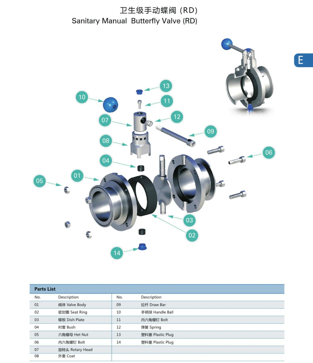 Sanitary Stainless Steel Tri Clamp Butterfly Ball Valve